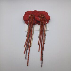 Zenzii Handmade Flower Earrings With Cascading Crystals